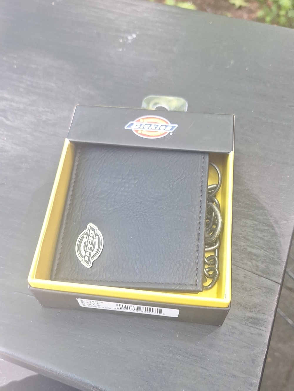 Dickies Black Leather Wallet with Key Ring
